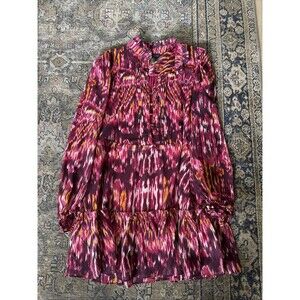 House of Harlow 1960 Dress Mini Long Sleeve Purple Abstract Printed Dress Size 8